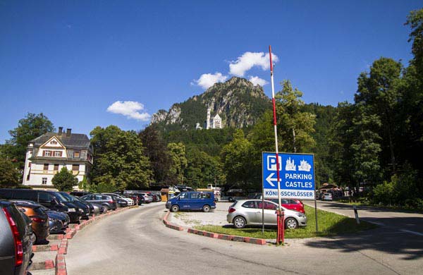 Parkeringen vid Schloss Neuschwanstein